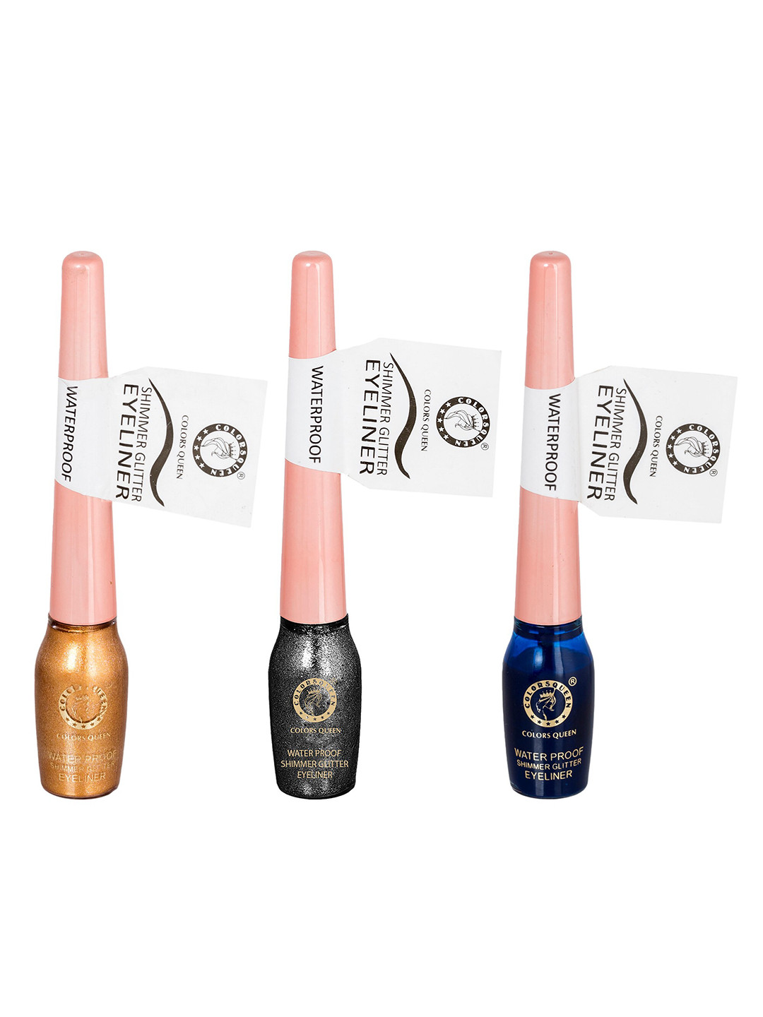 Colors Queen Set Of 3 Waterproof Shimmer Glitter Eyeliner - 5 ml Each