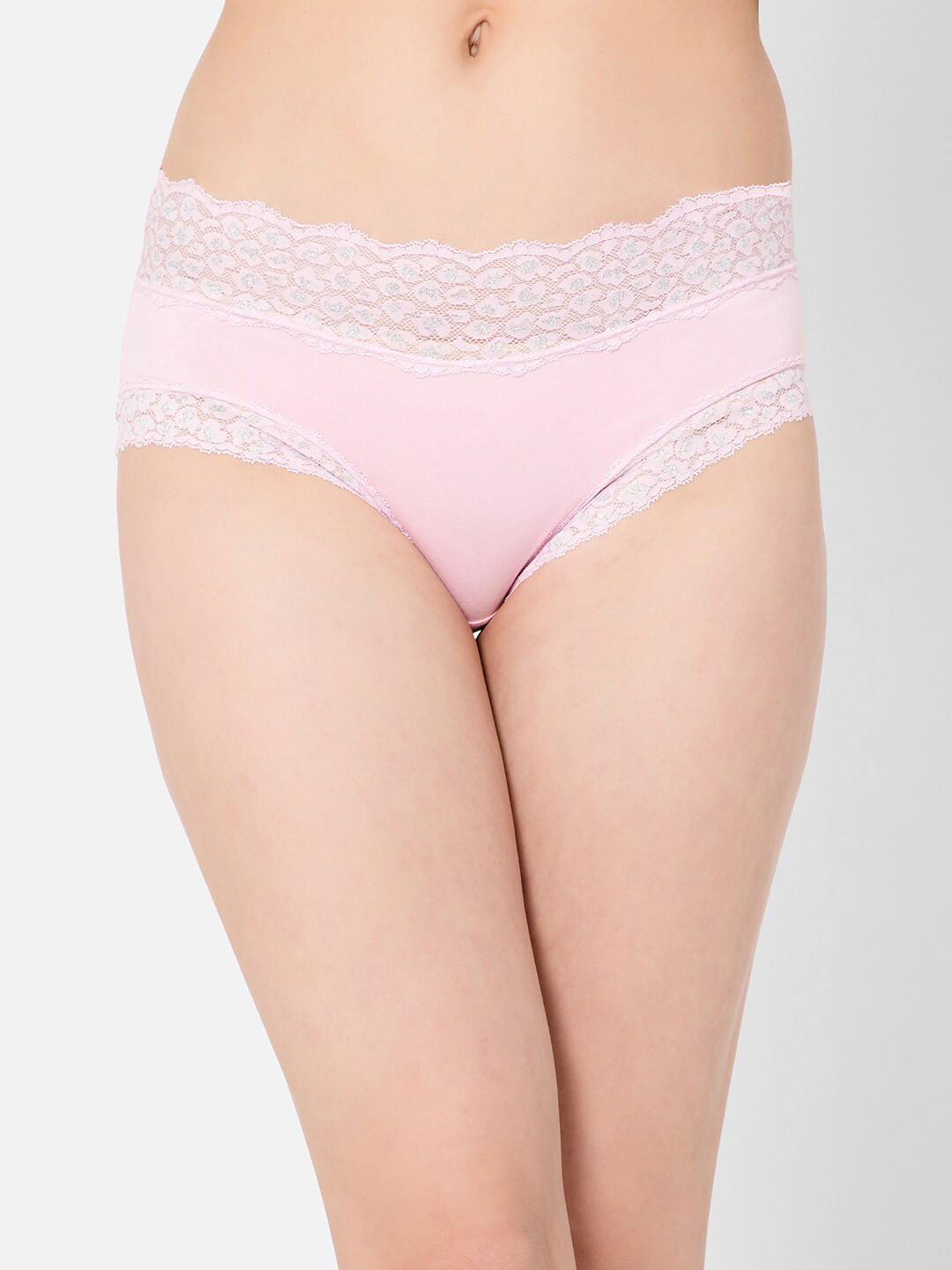 Clovia Self Design Laced Cotton Hipster Briefs PN3463A223XL