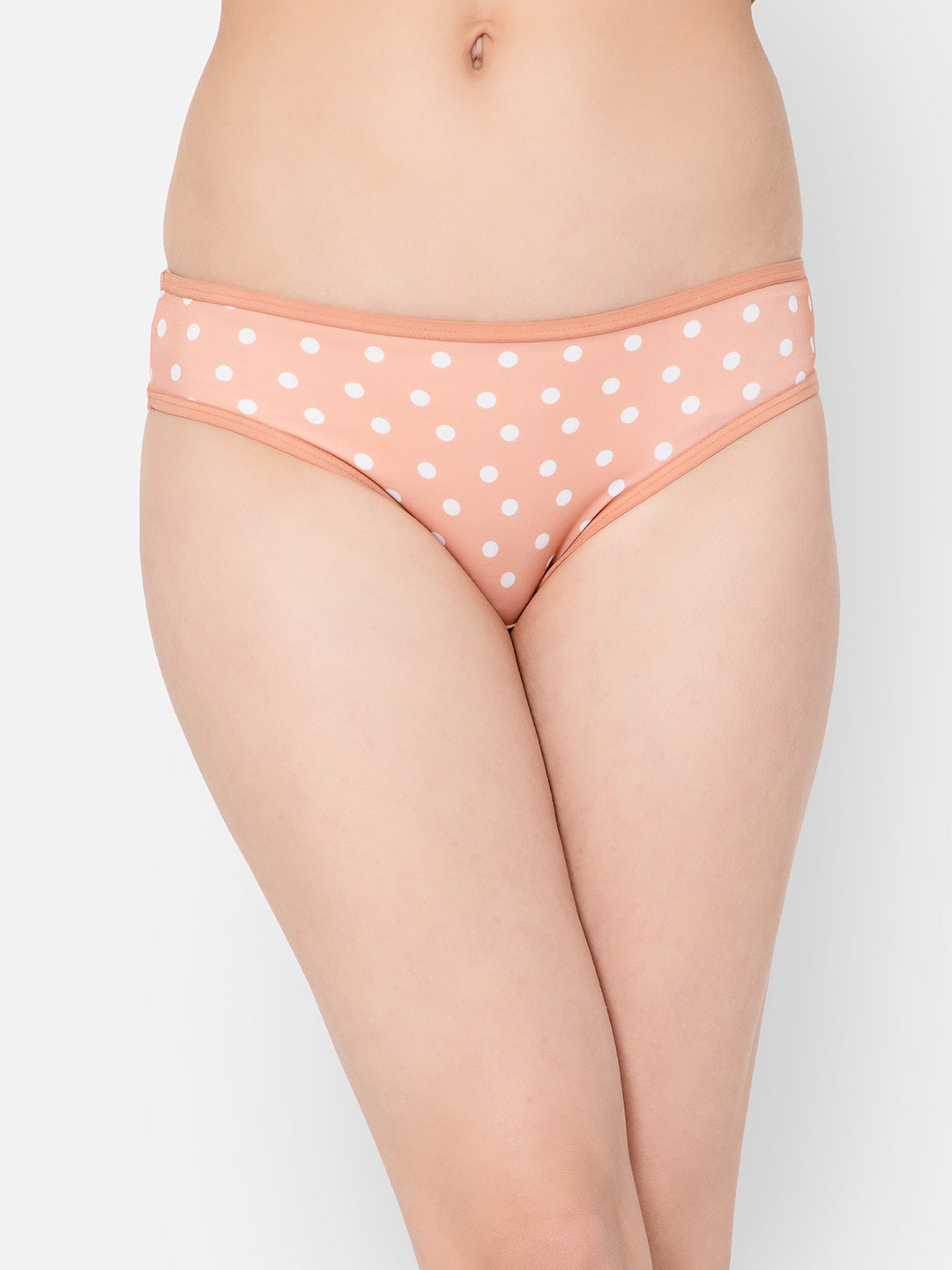 Clovia Women Polka Dot-Printed Low-Rise Bikini Briefs with Sheer Back