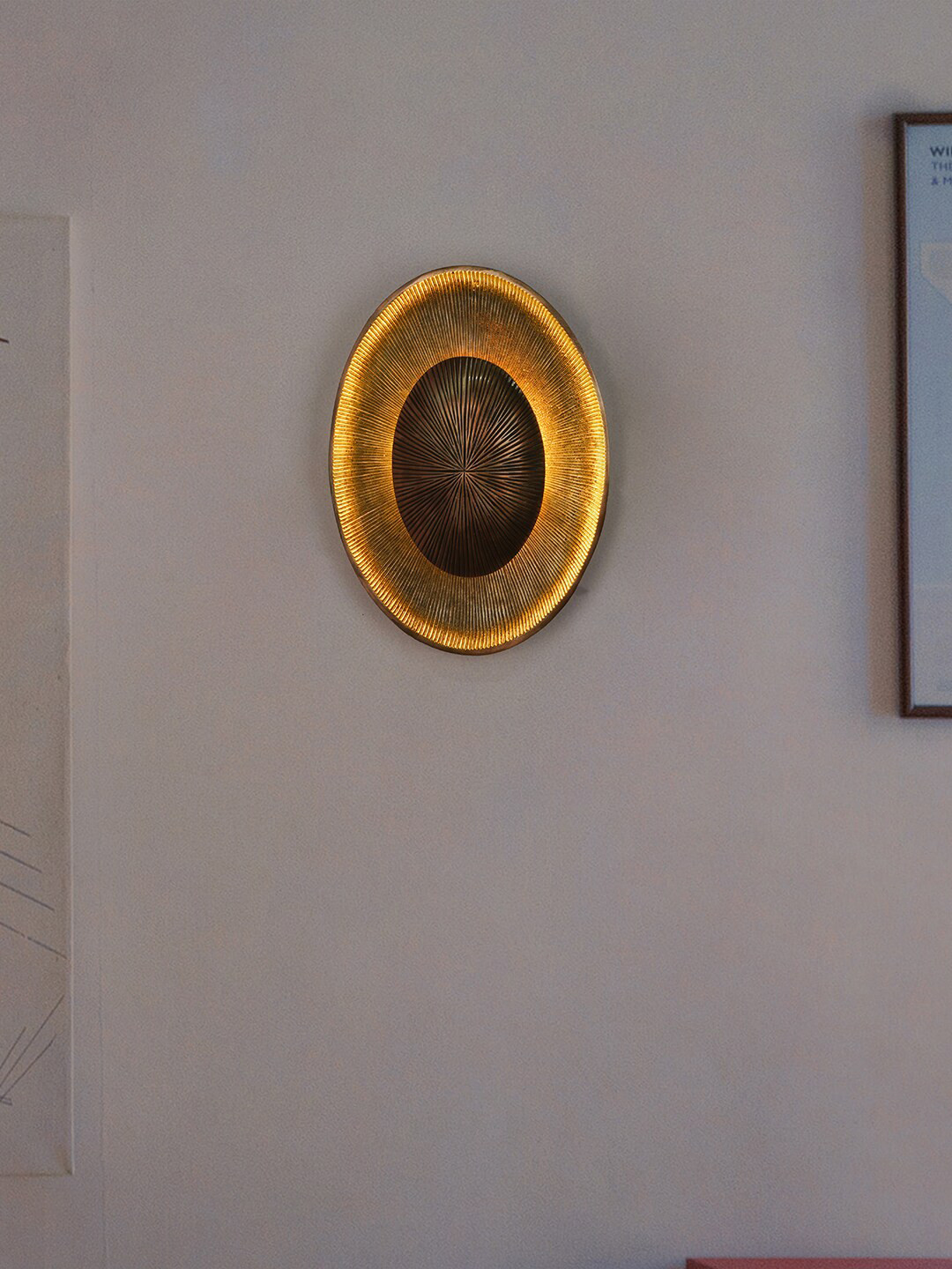 Fos Lighting Copper-Toned Textured Oval Aluminum Wall Lamp With 12Watt LED Light