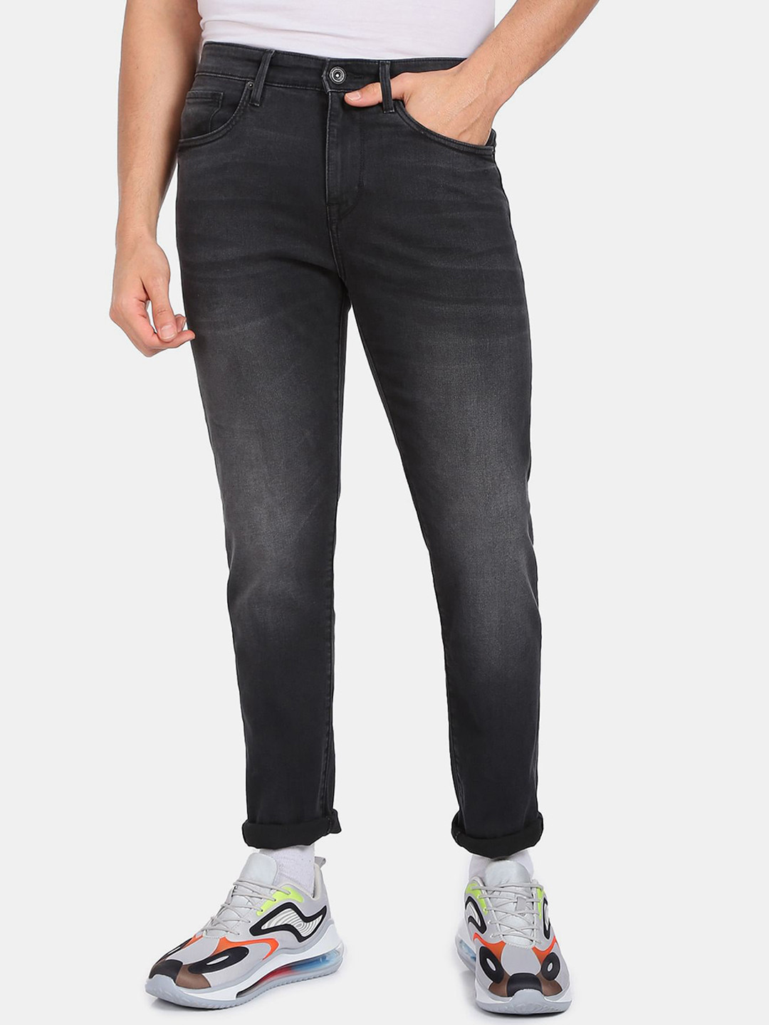 Flying Machine Slash Slim Tapered Fit Stone Wash Authentic Signature Jeans