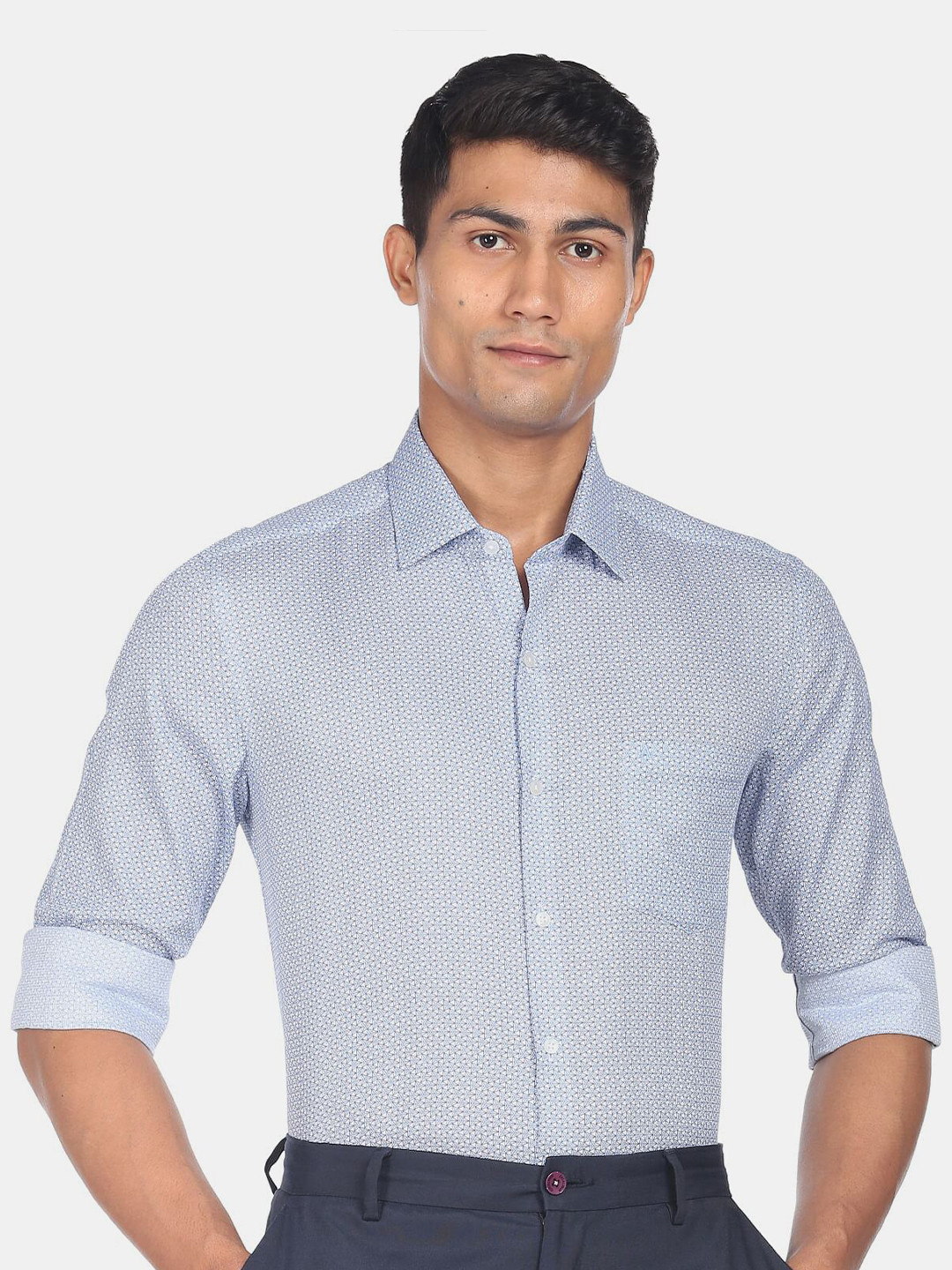Arrow Men Slim Fit Printed Cotton Formal Shirt
