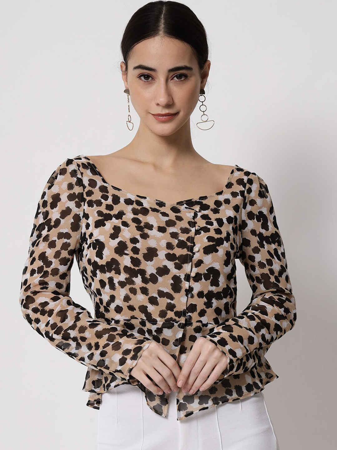 CHARMGAL Print Georgette Top
