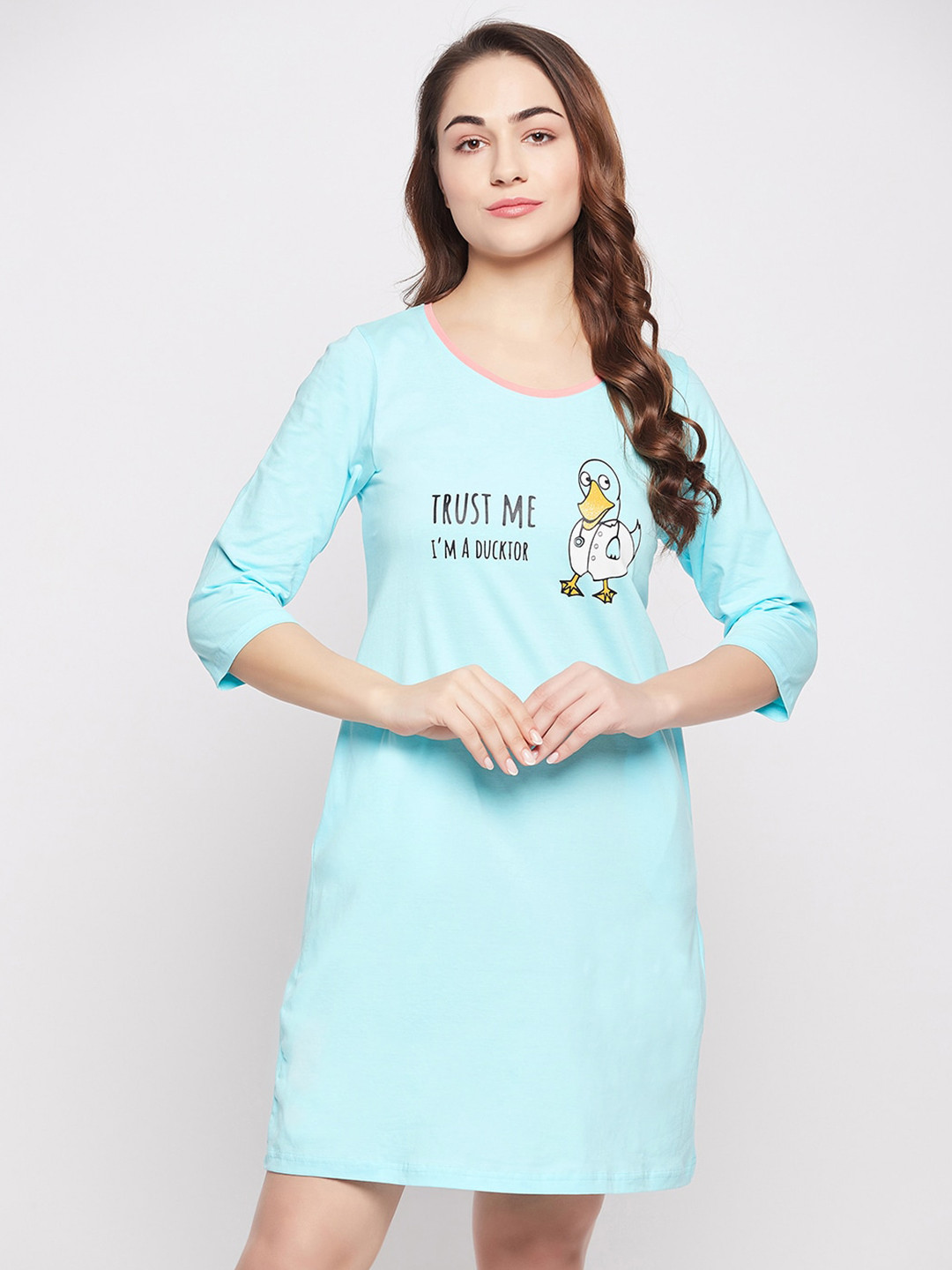 Clovia Women Printed Nightdress