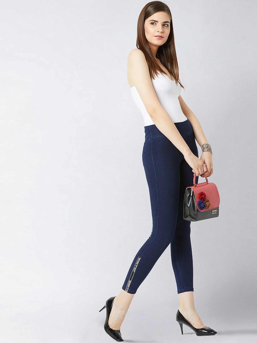Miss Chase Women Cotton Super Skinny Fit High-Rise Slash Knee Stretchable Jeans