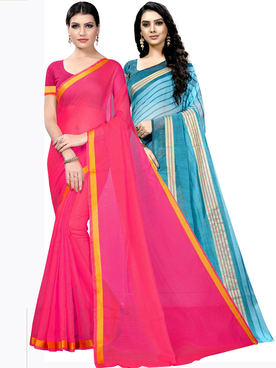 KALINI Pack of 2 Silk Cotton Ilkal Saree