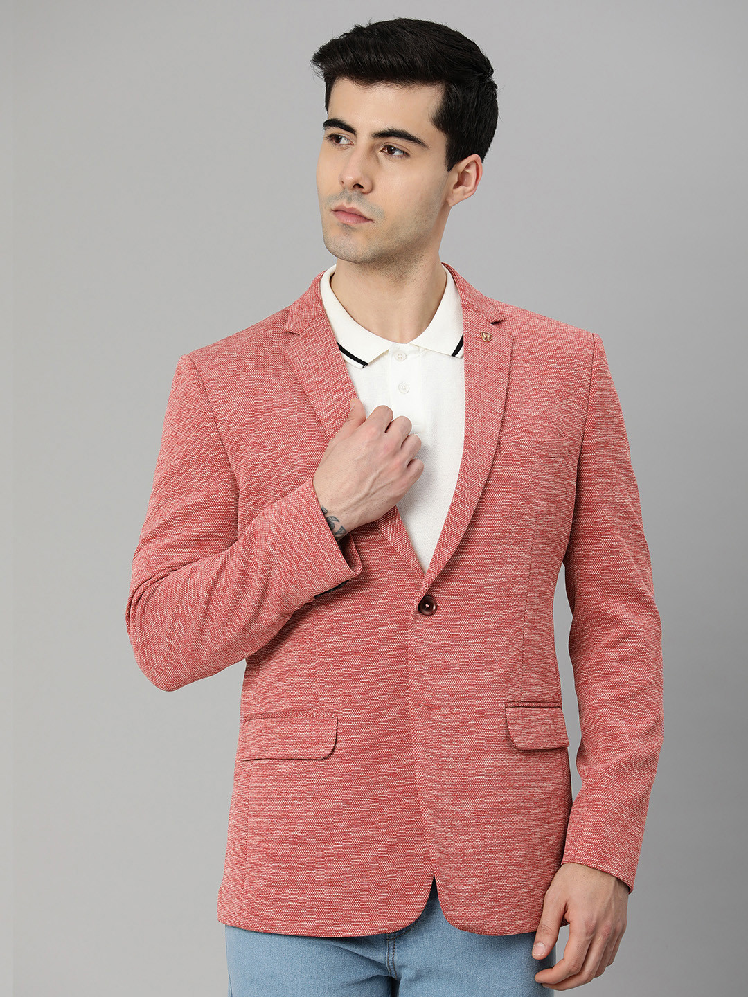 ESSAS club Men Regular Fit Single-Breasted Blazer
