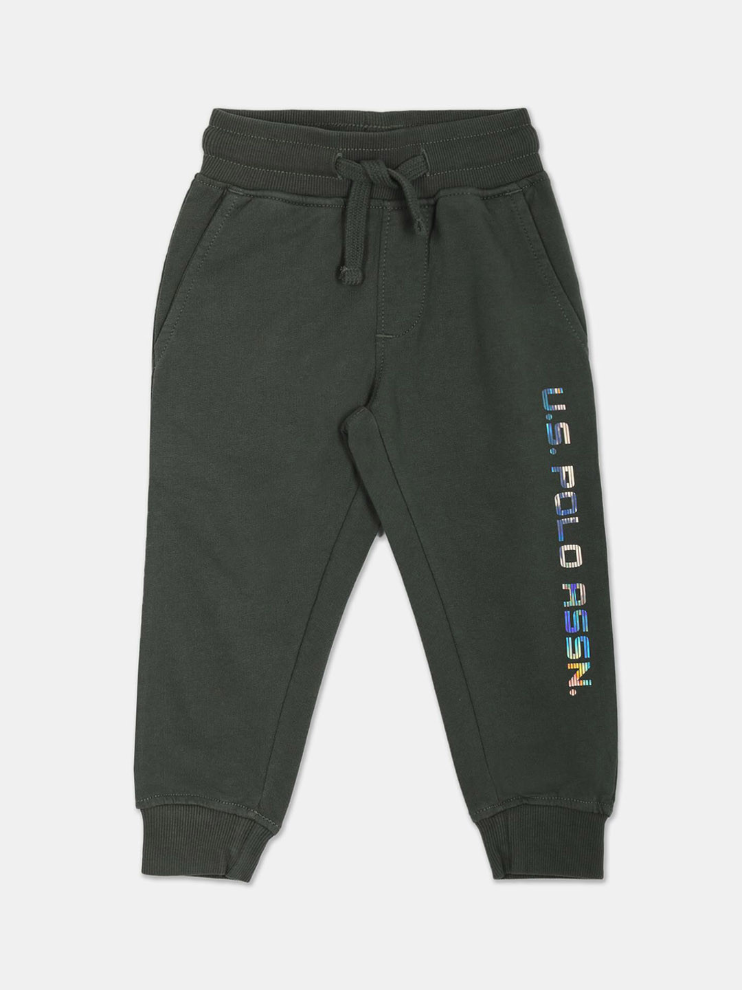 U.S. Polo Assn. Kids Boys Metallic Printed Cotton Joggers