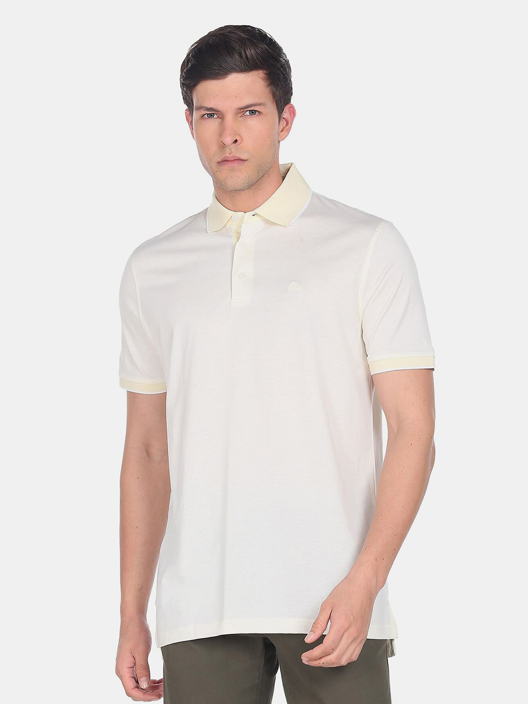 Arrow Men Polo Collar Mercerised Cotton T-shirt
