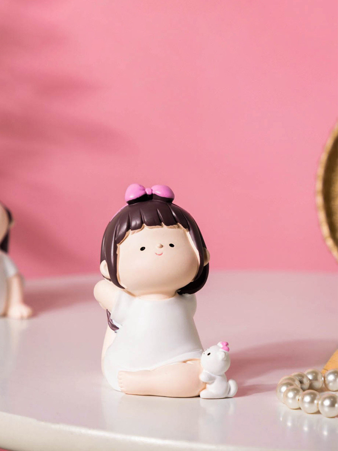 Nestasia Adorable Yoga Girl Multicoloured Resin Matte Living Room Medium Showpiece - 3.9 Inches