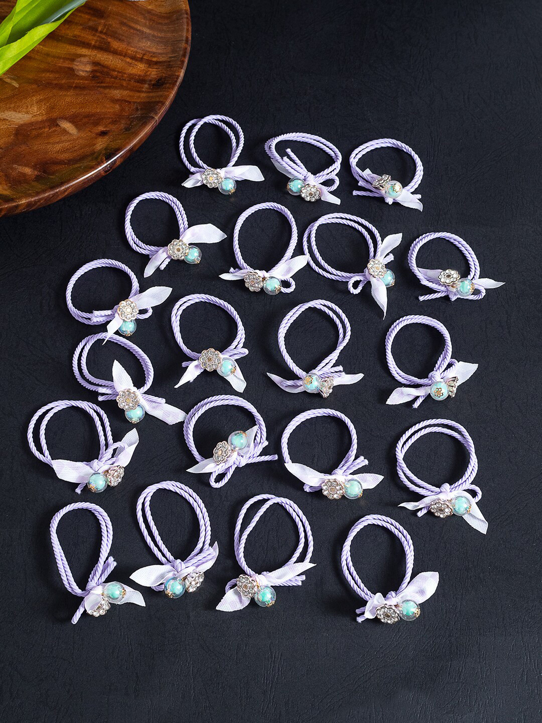 Golden Peacock Women Set of 20 Ponytail Holders
