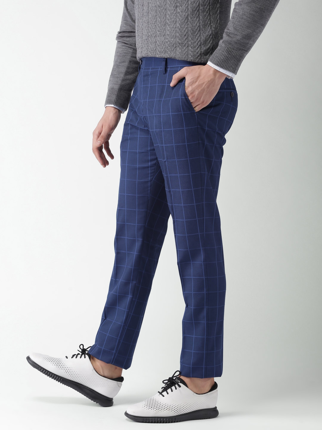 Jeans & Trousers | Blue Formal Pants | Freeup-atpcosmetics.com.vn