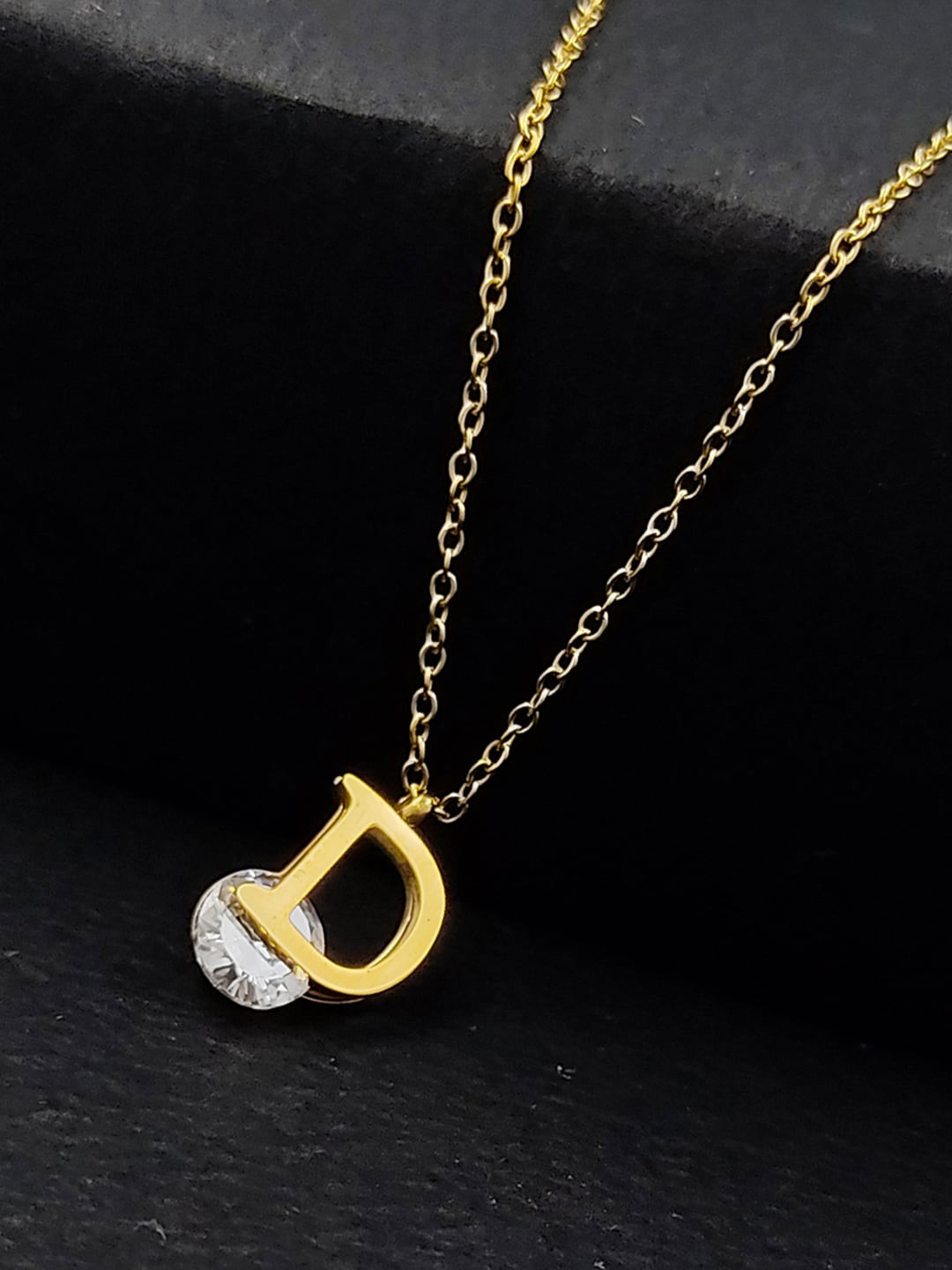 Saizen Letter D Gold-Plated Necklace