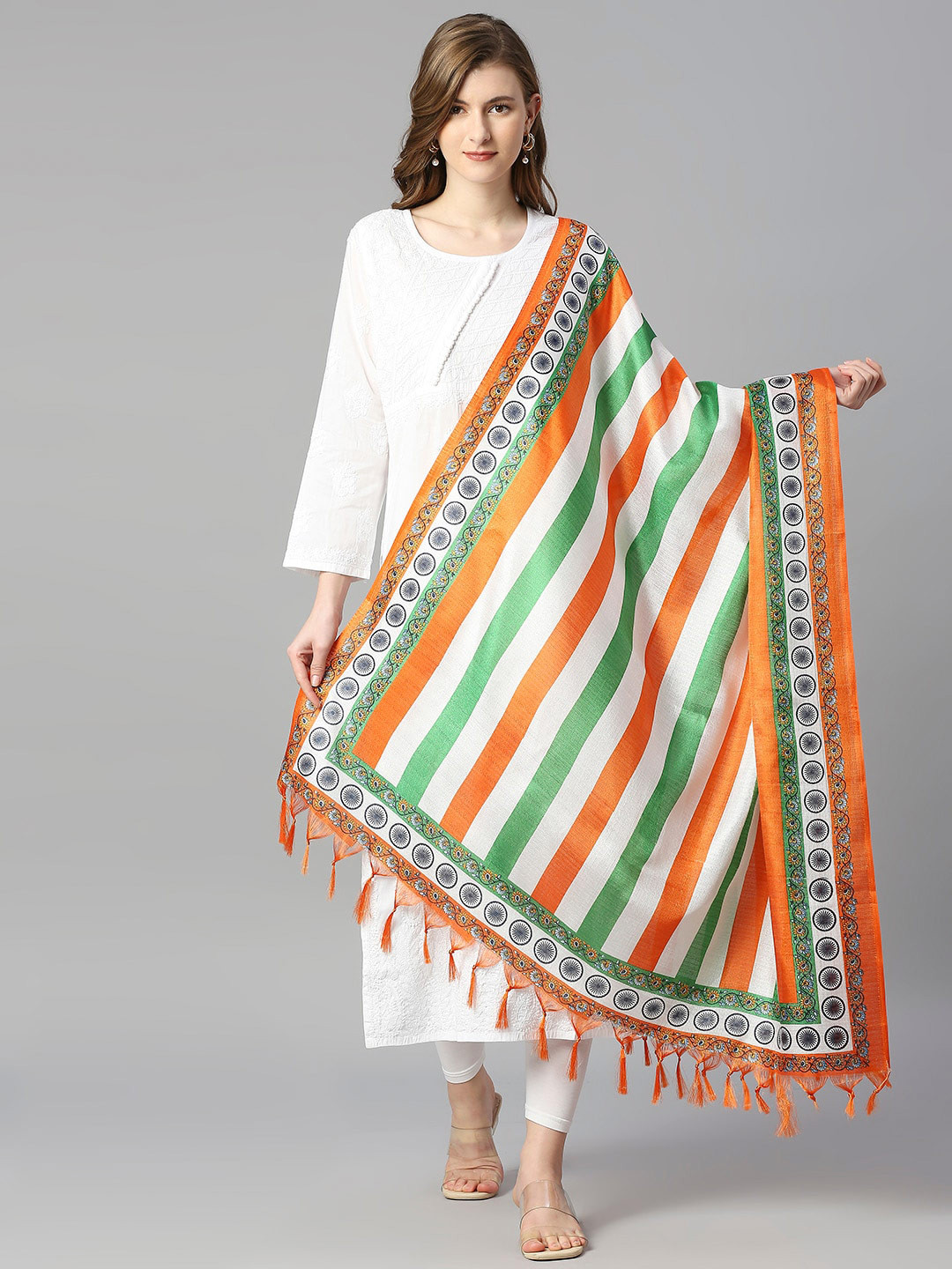 Dupatta Bazaar Tiranga Printed Silk Dupatta