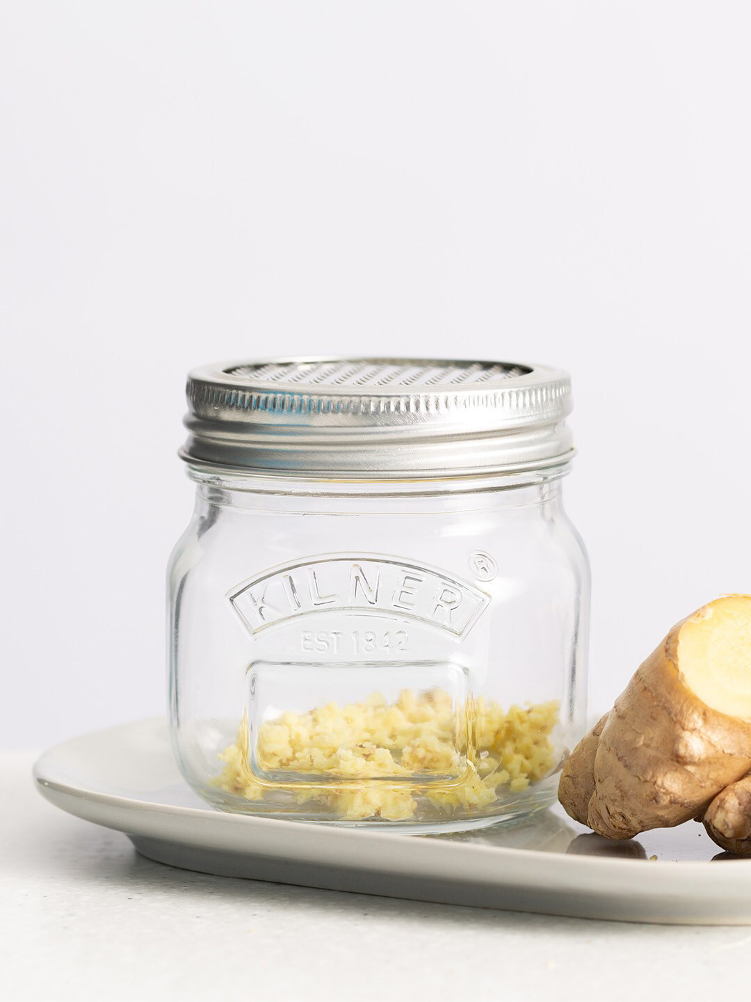 Kilner Transparent Typography Glass Dishwasher Safe Screw Top Jar-250ml