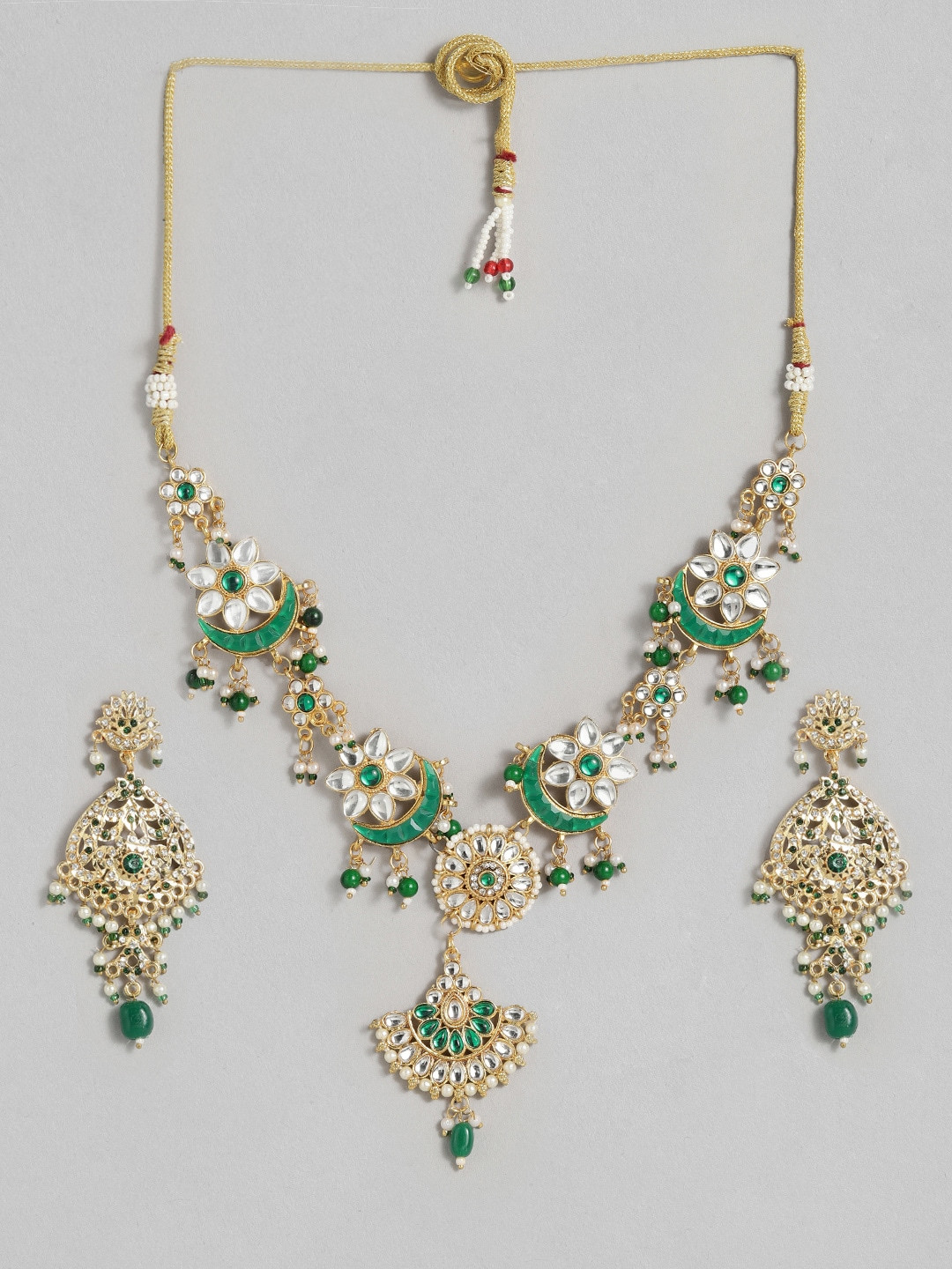 Anouk Kundan Crescent Design Necklace & Earrings Set