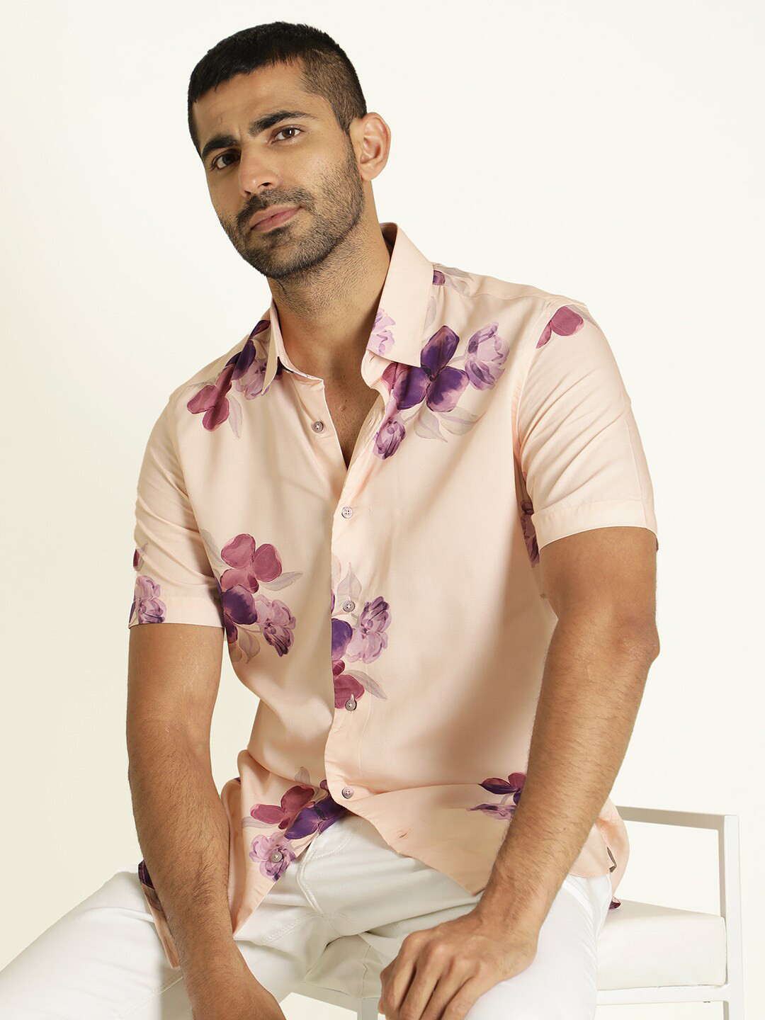RARE RABBIT Men Zion Slim Fit Floral Printed Shirt