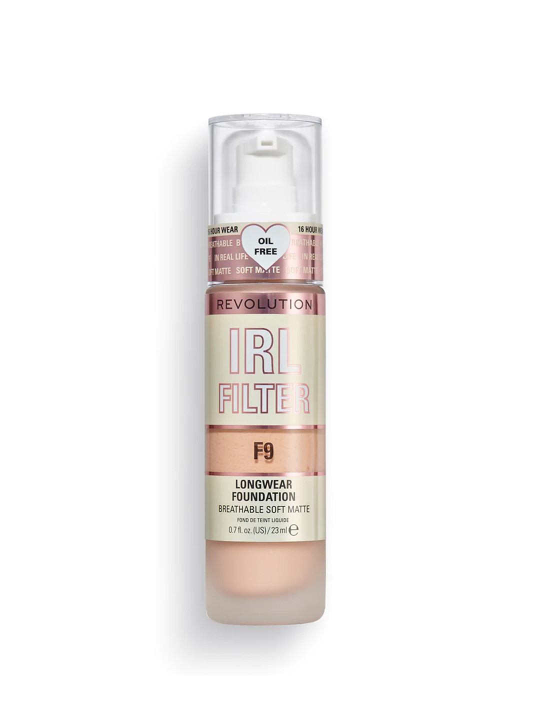 Makeup Revolution London IRL Filter Soft Matte Oil-Free Longwear Foundation 23ml- Shade F9