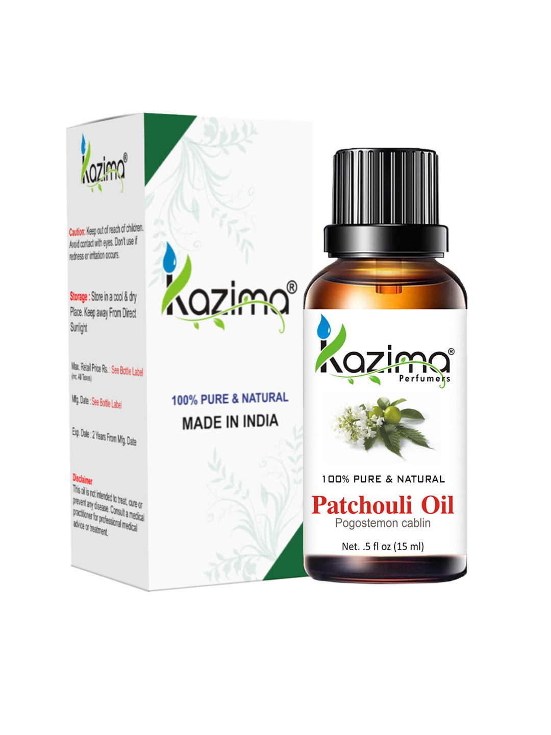 KAZIMA Pure Natural Patchouli Essential Oil - 15 ml