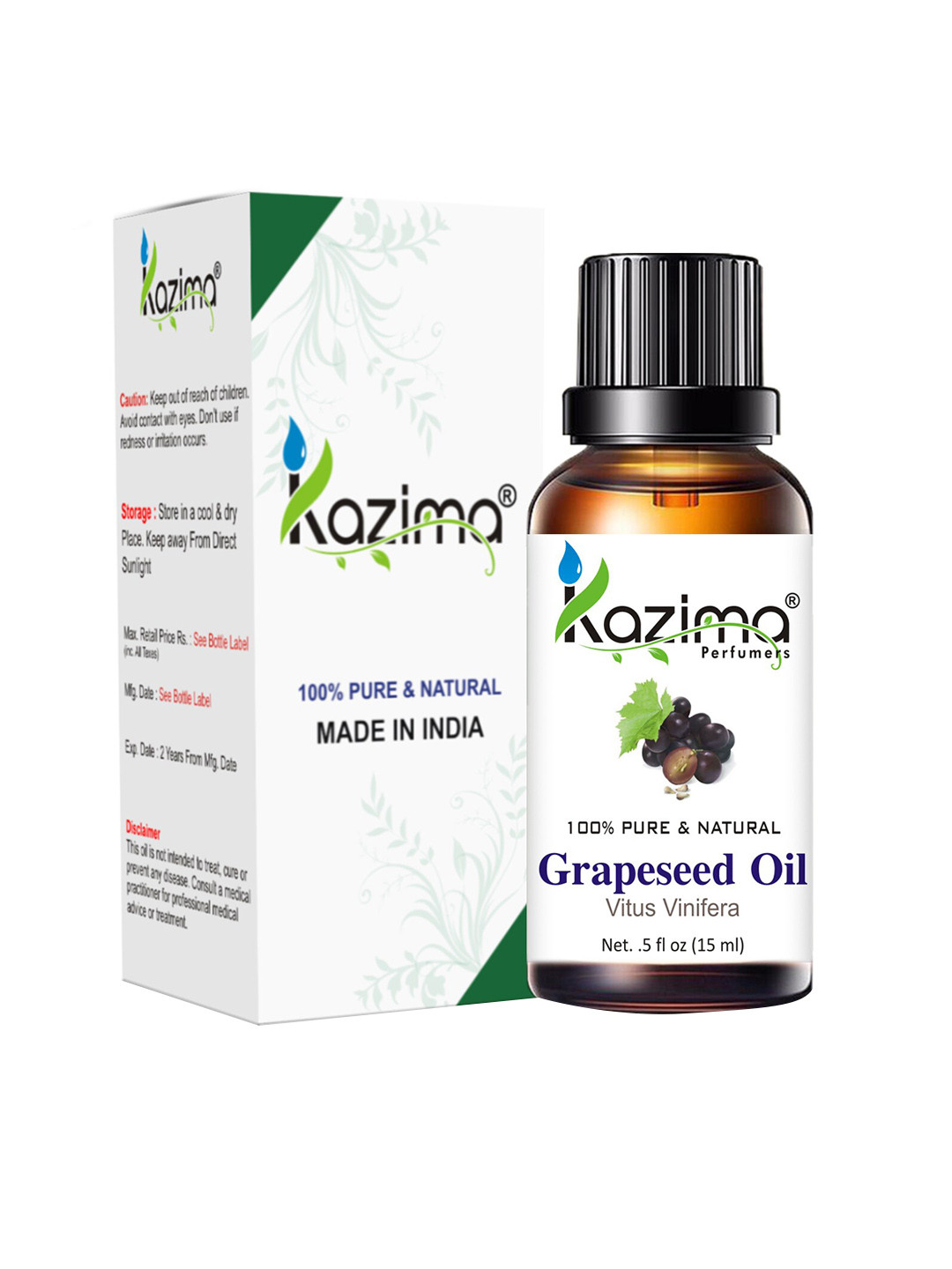 KAZIMA Pure & Natural Grapeseed Carrier Oil - 15ml
