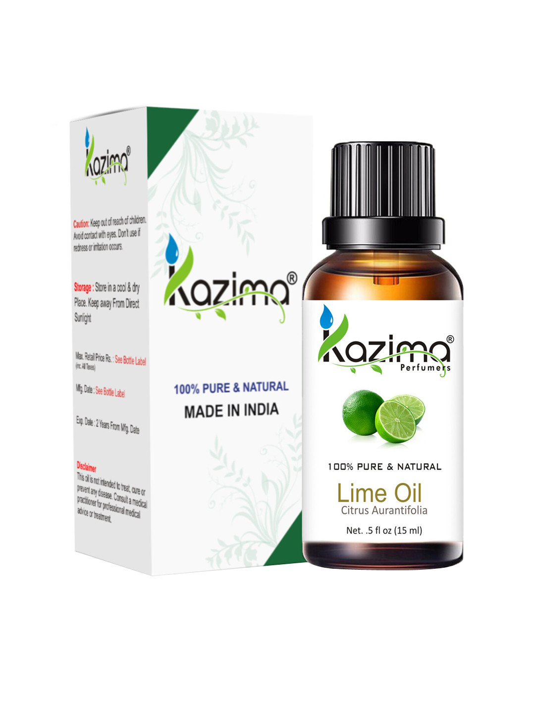 KAZIMA Pure Natural Lime Essential Oil - 15 ml