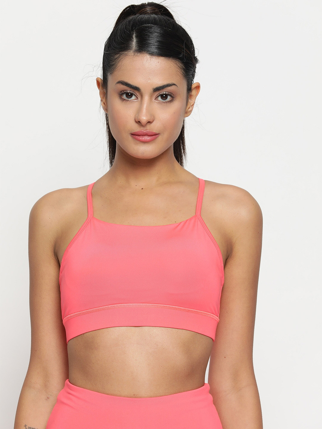 Wearjukebox Seamless Padded Dry-Fit Sports Bra JUKE-W-166-PEACH