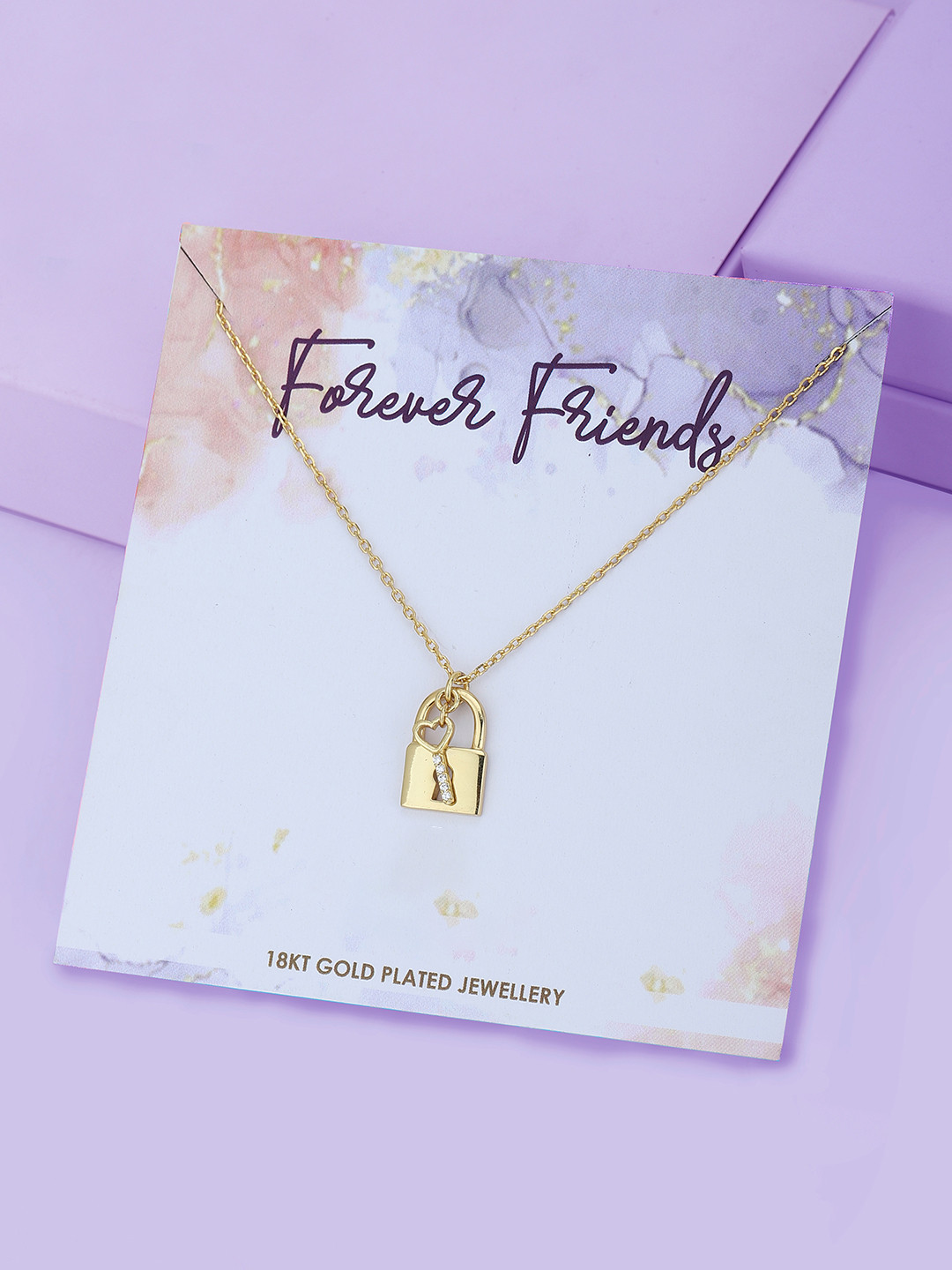 Carlton London Women 18K Gold-Plated Pendant With Chain & Gift Card