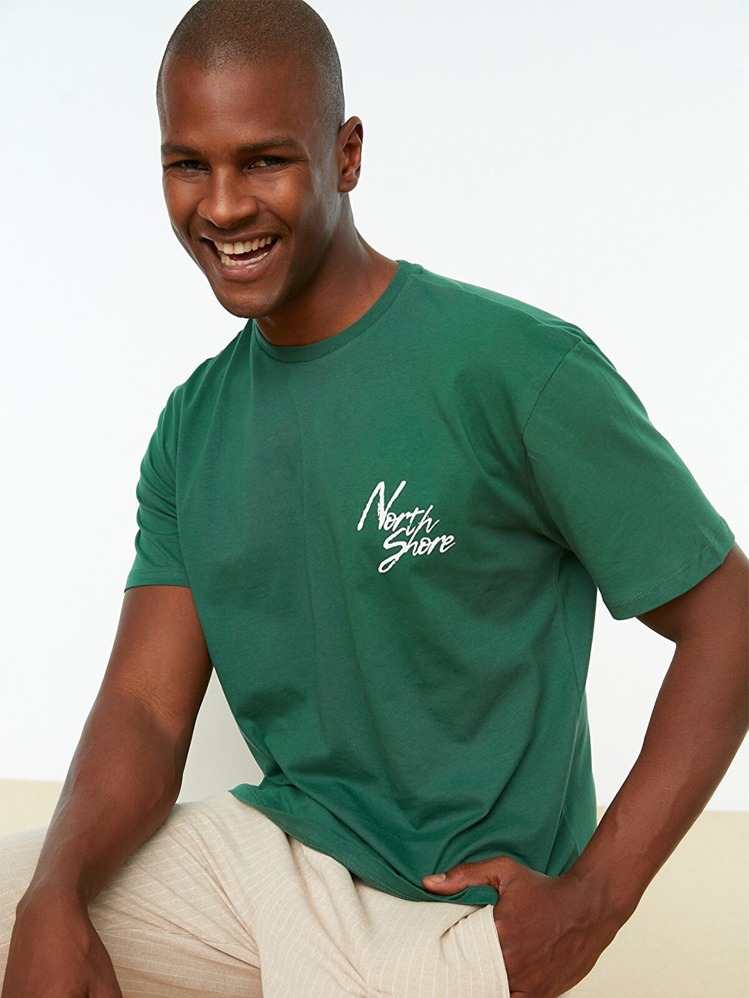 Trendyol Men Round Neck Pure Cotton T-shirt