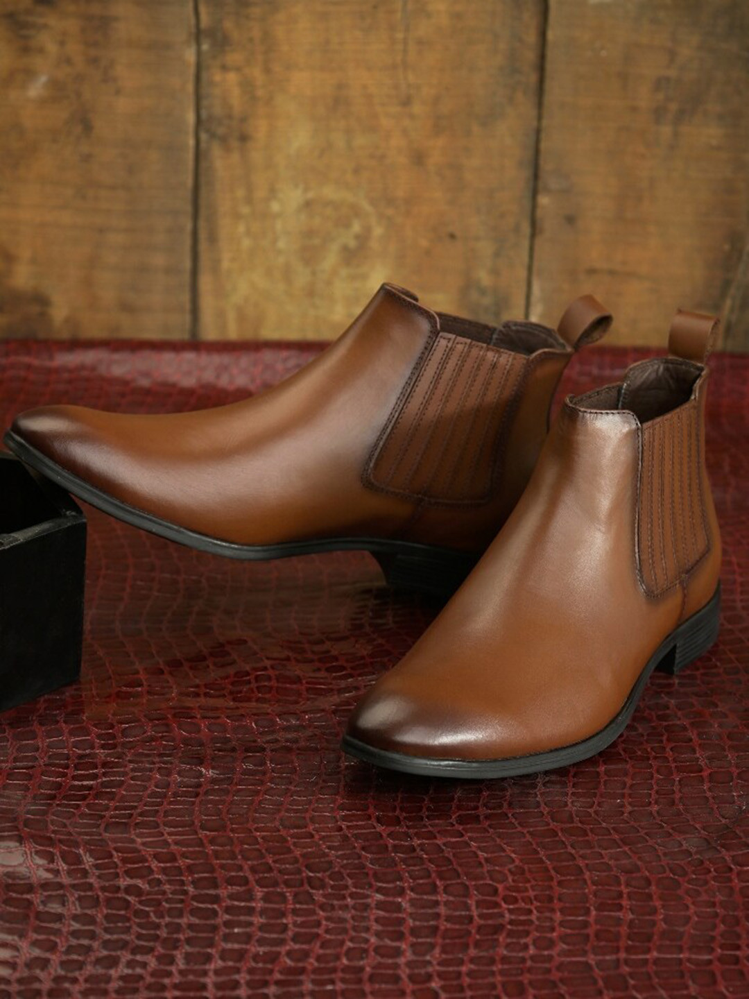 pelle albero Men Leather High-Top Chelsea Boots