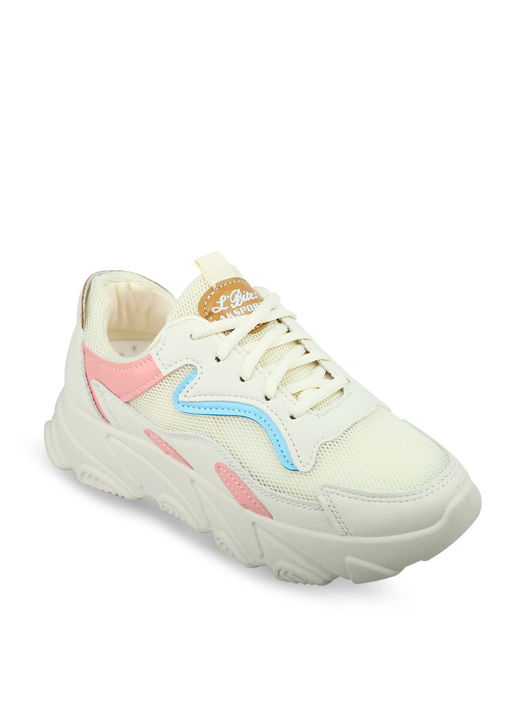 CASSIEY Women Cream Mesh Walking Shoes