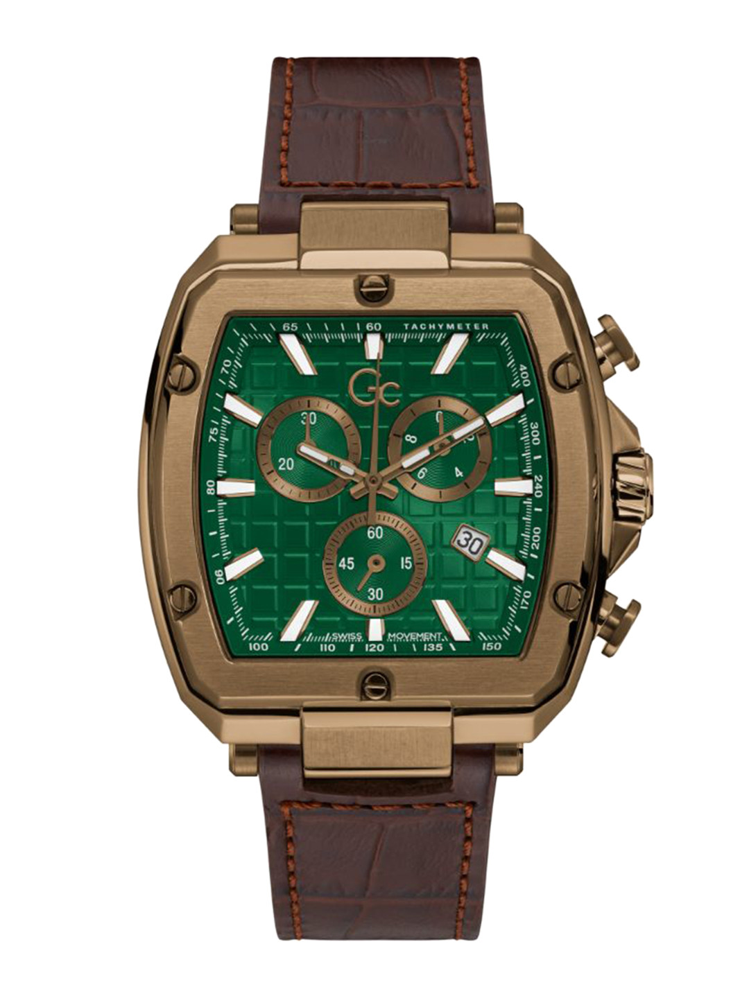 GC GUESS COLLECTION Spirit Tonneau Green Dial Men Quartz Analog Watch - Y83002G5MF