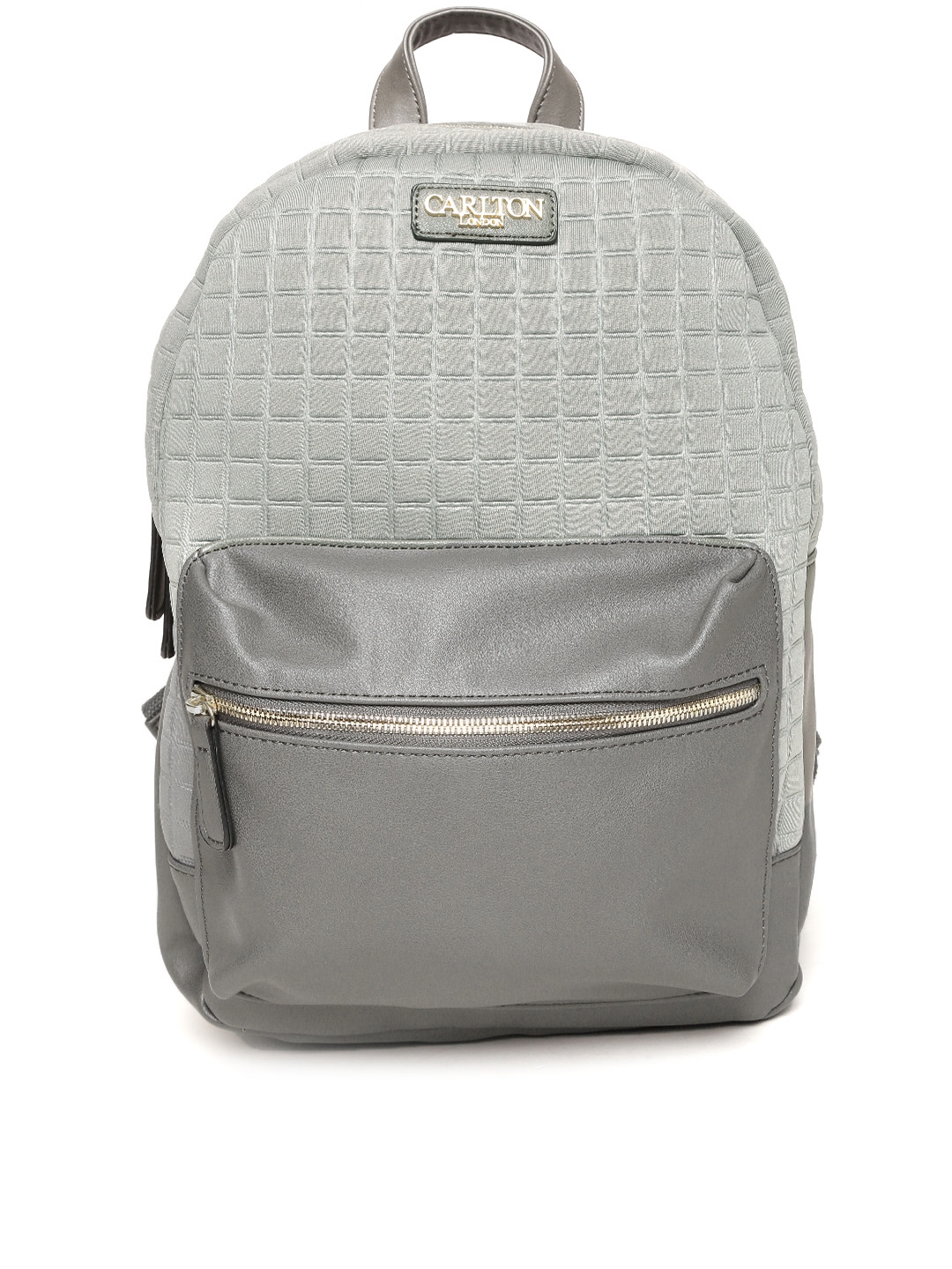 Carlton London Women Grey Textured Backpack