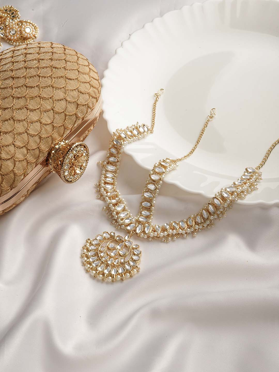 TEEJH Stone Studded Matha Patti