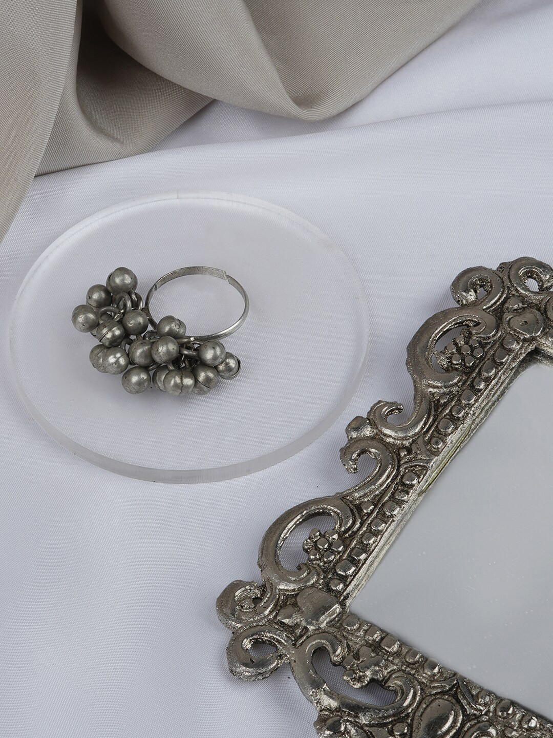 TEEJH Oxidized Ghungroo Finger Ring