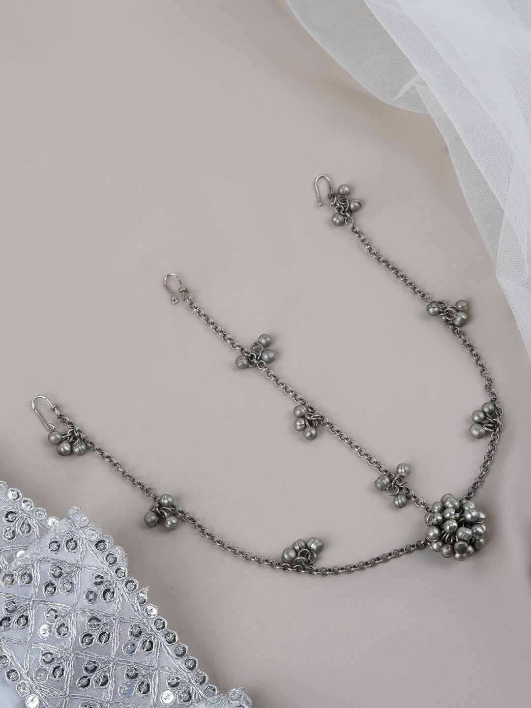 TEEJH Oxidised Ghungroo Maang Tikka