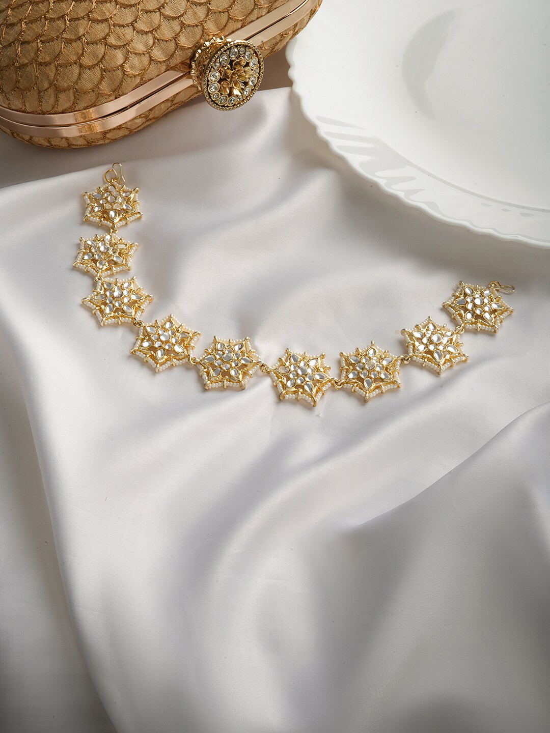 TEEJH Eeshani Studded Polki  Matha Patti