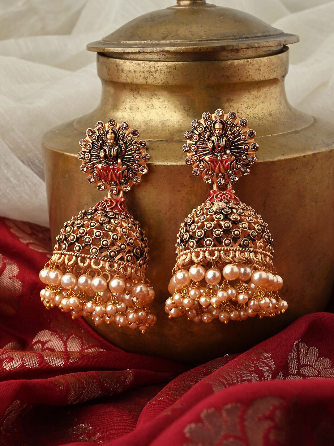 TEEJH Dome Shaped Jhumkas Earrings