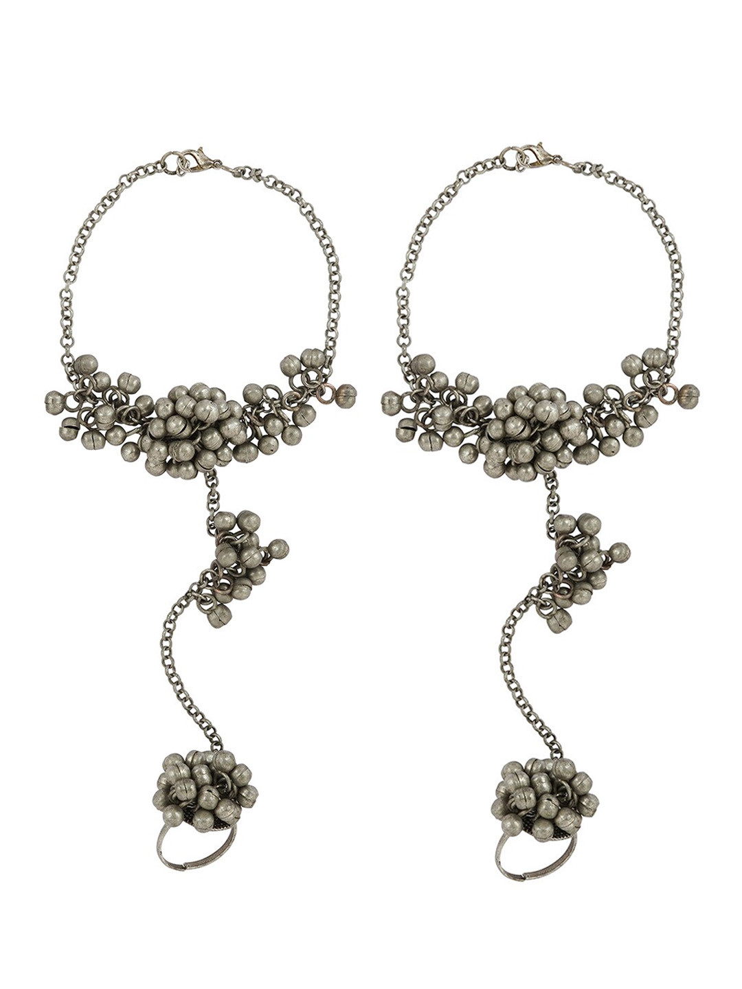 TEEJH Oxidised Ghungroo Anklet