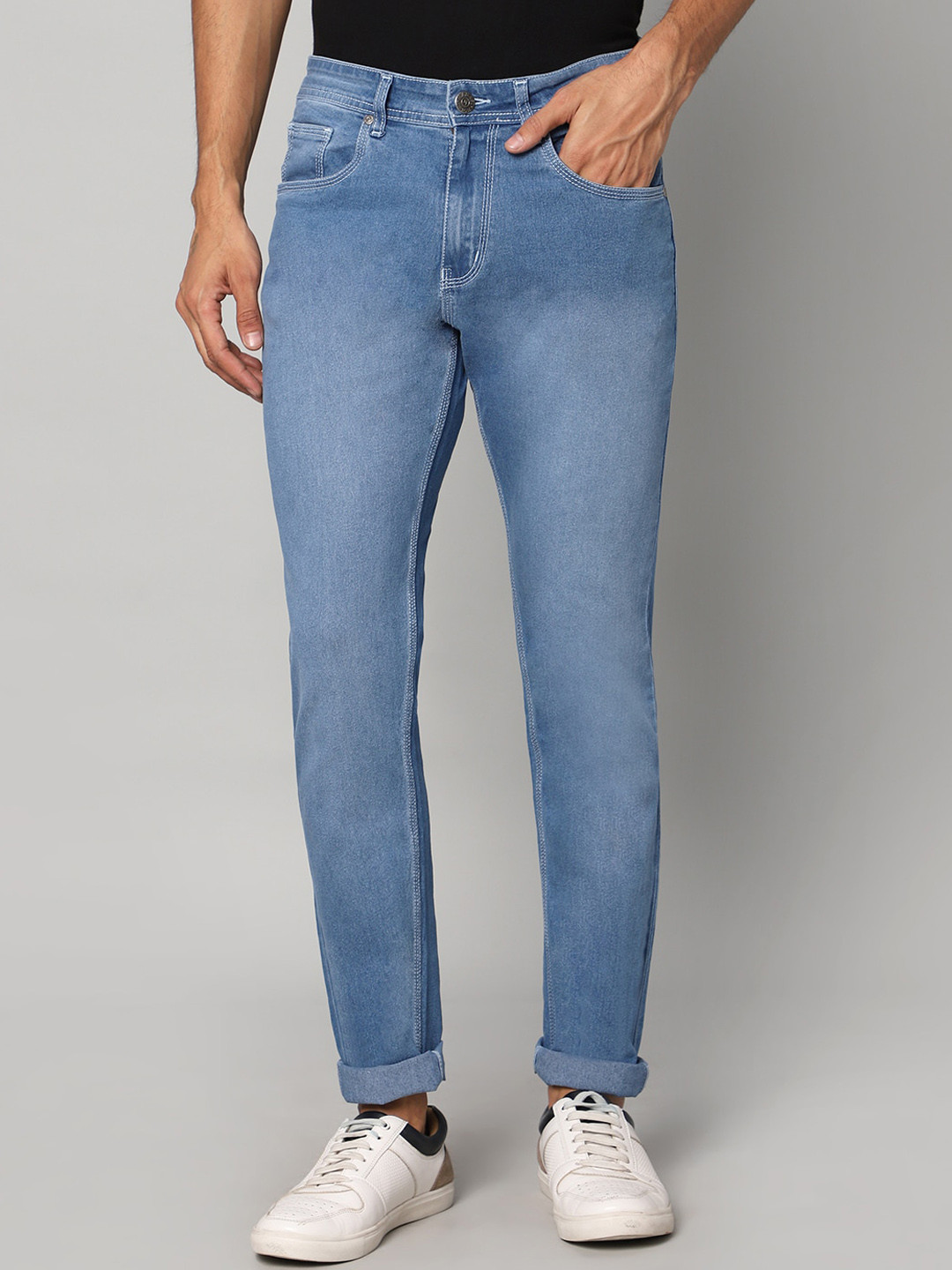 HJ HASASI Men Light Fade Stretchable Jeans