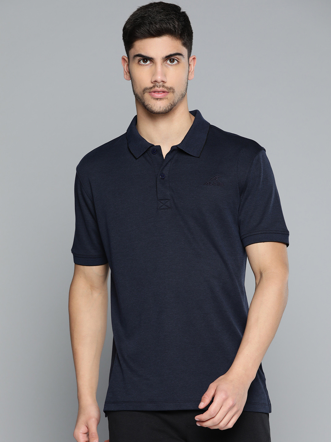 Alcis Men Polo Collar Anti Static Slim Fit Sports T-shirt