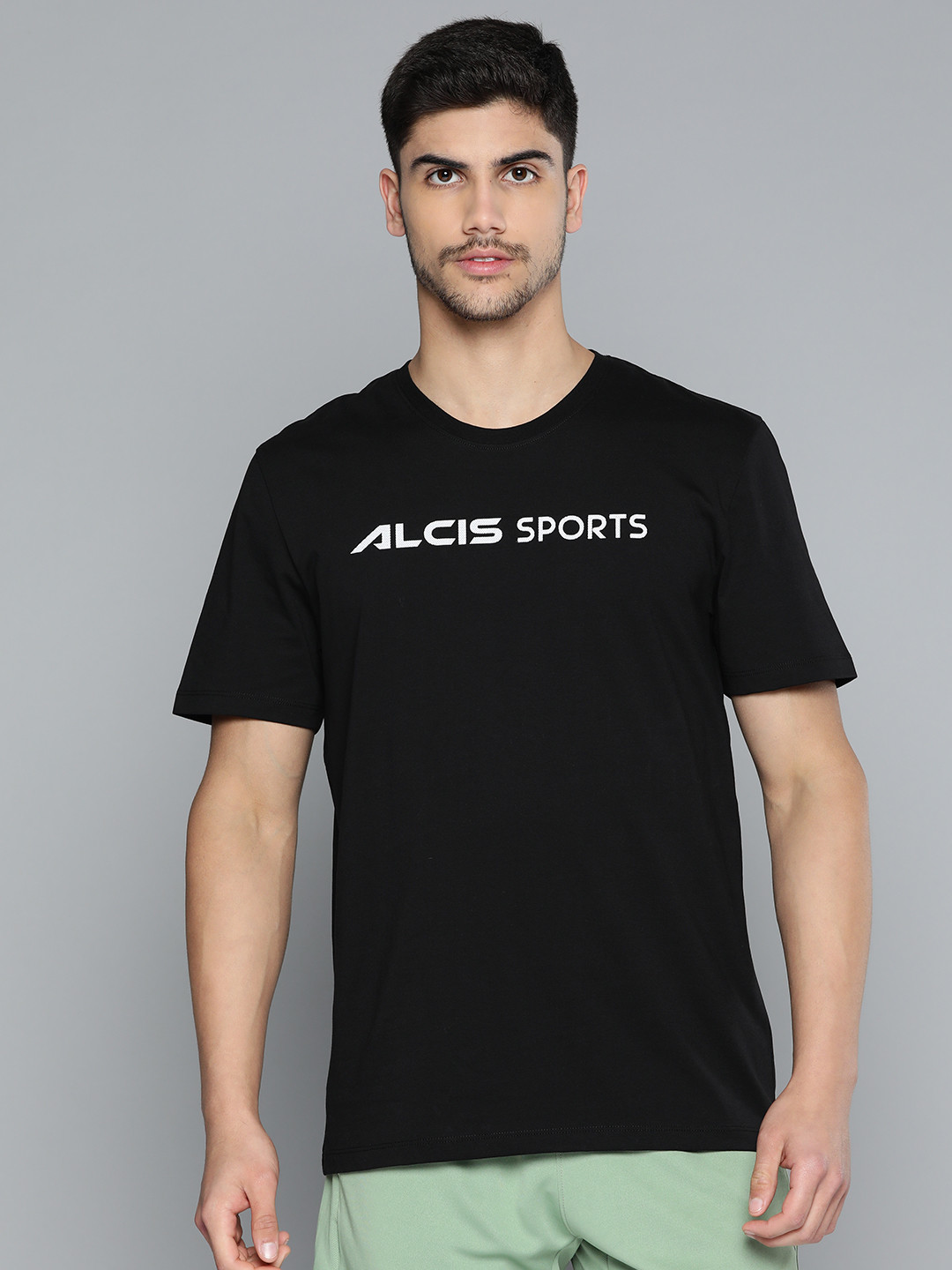 Alcis Men Black Tshirts Typography Printed T-shirt