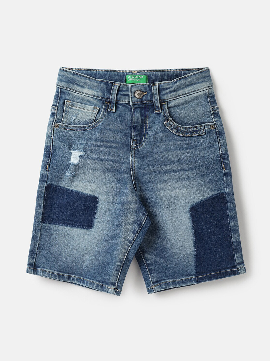 United Colors of Benetton Boys Washed Cotton Denim Shorts