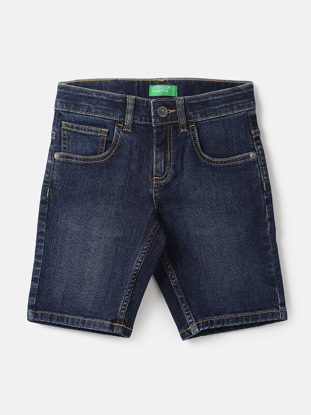 United Colors of Benetton Boys Regular Fit Washed Cotton Denim Shorts