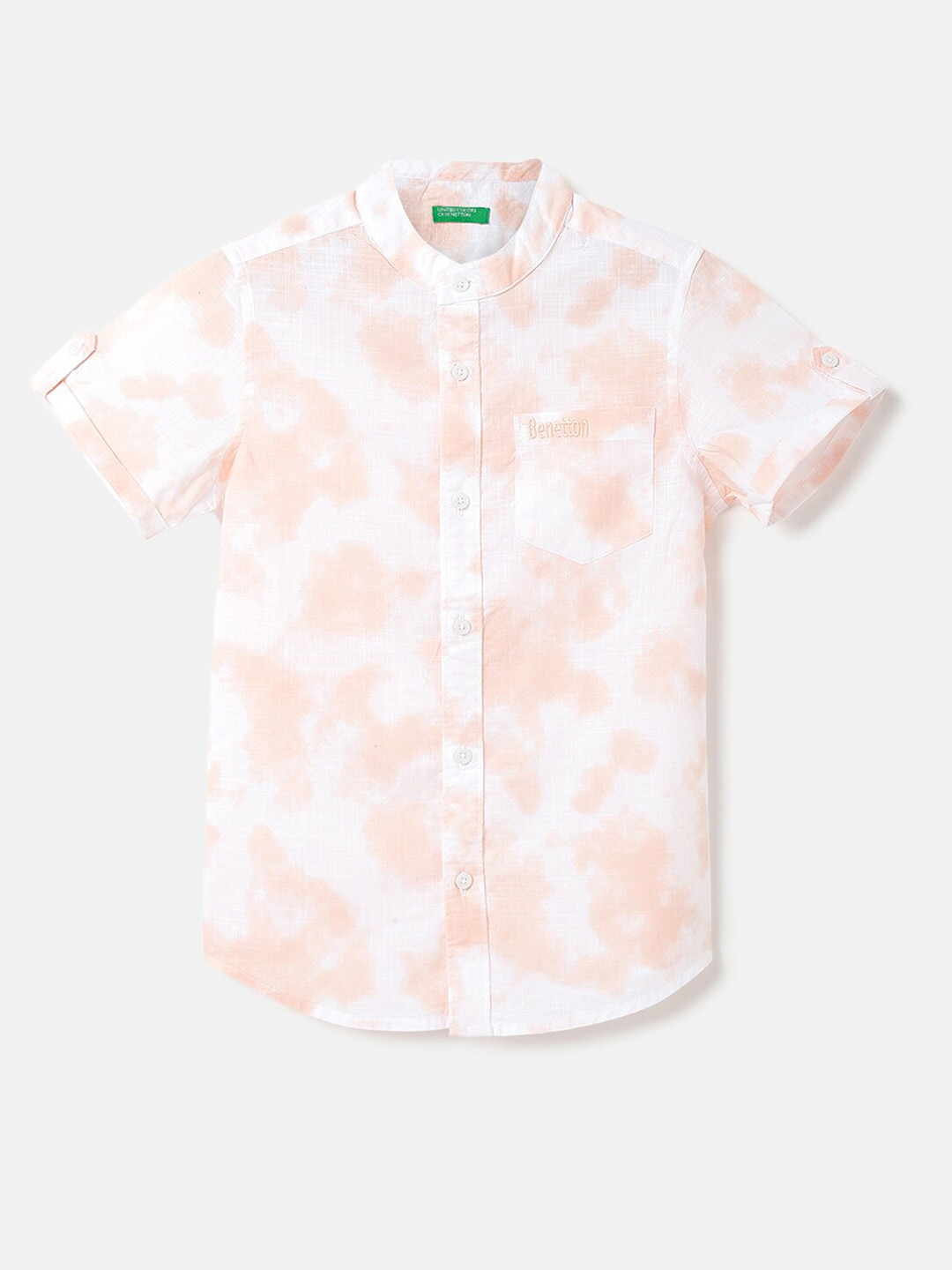 United Colors of Benetton Boys Tie and Dye Printed Cotton Casual Shirt