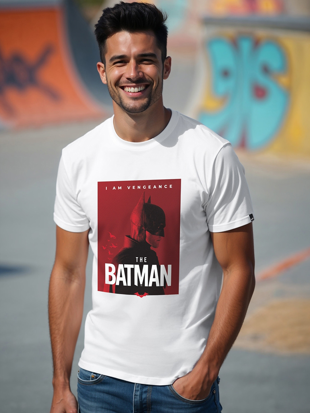 Bewakoof Men Batman Poster Graphic Printed T-shirt