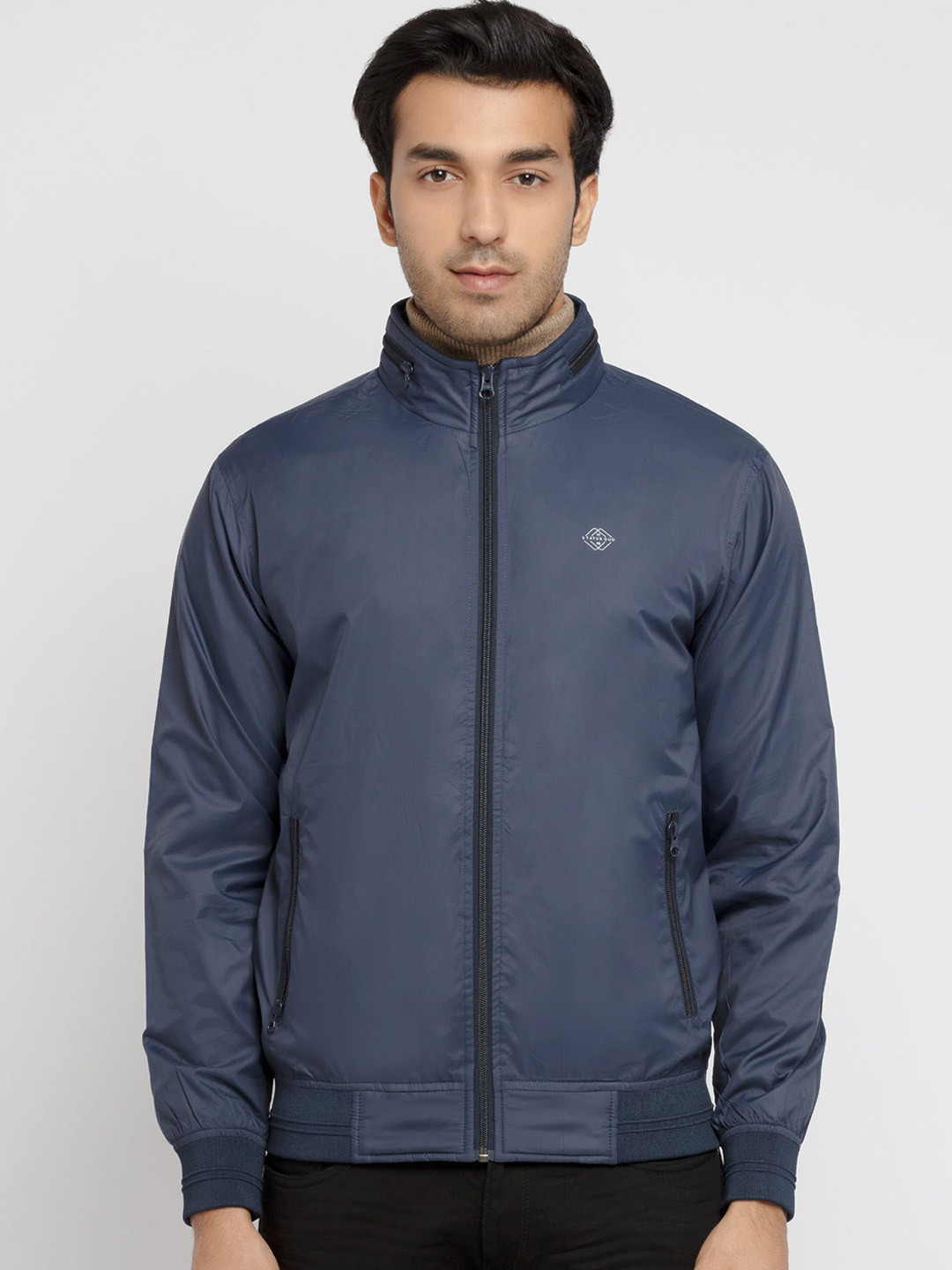 Status Quo Men Mock Collar Bomber Jacket