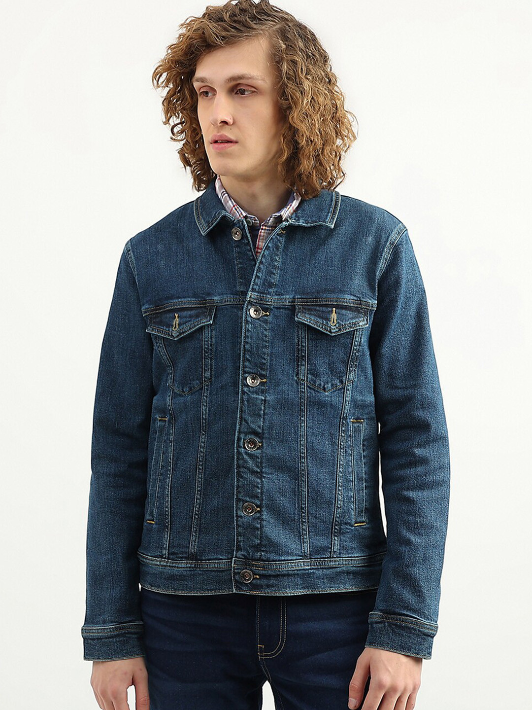 United Colors of Benetton Men Cotton Washed Denim Jacket