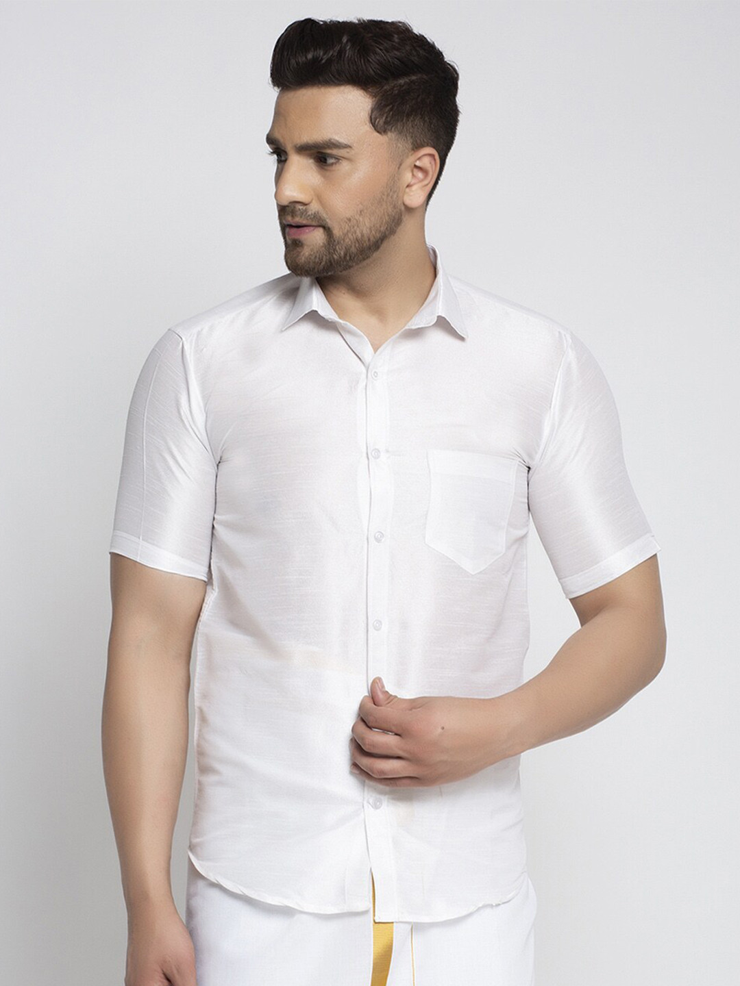 Kaifoo Men Half Sleeve Casual Shirt