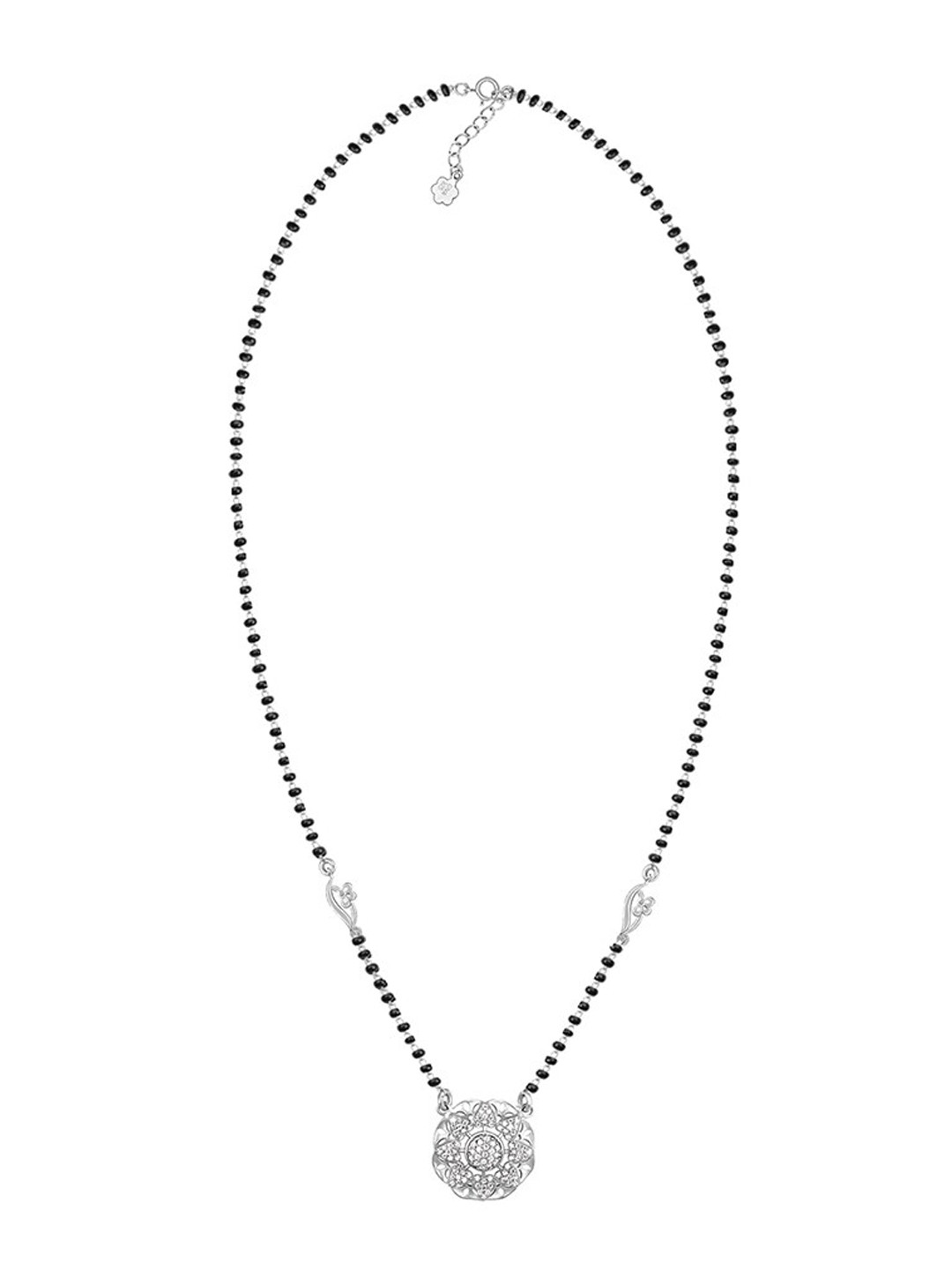 GIVA 925 Sterling Sliver Rhodium-Plated & Stone-Studded Mangalsutra