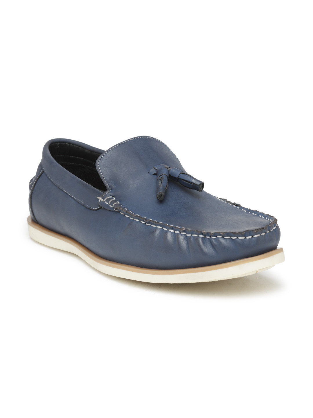 San Frissco Men Navy Blue Tassel Loafers